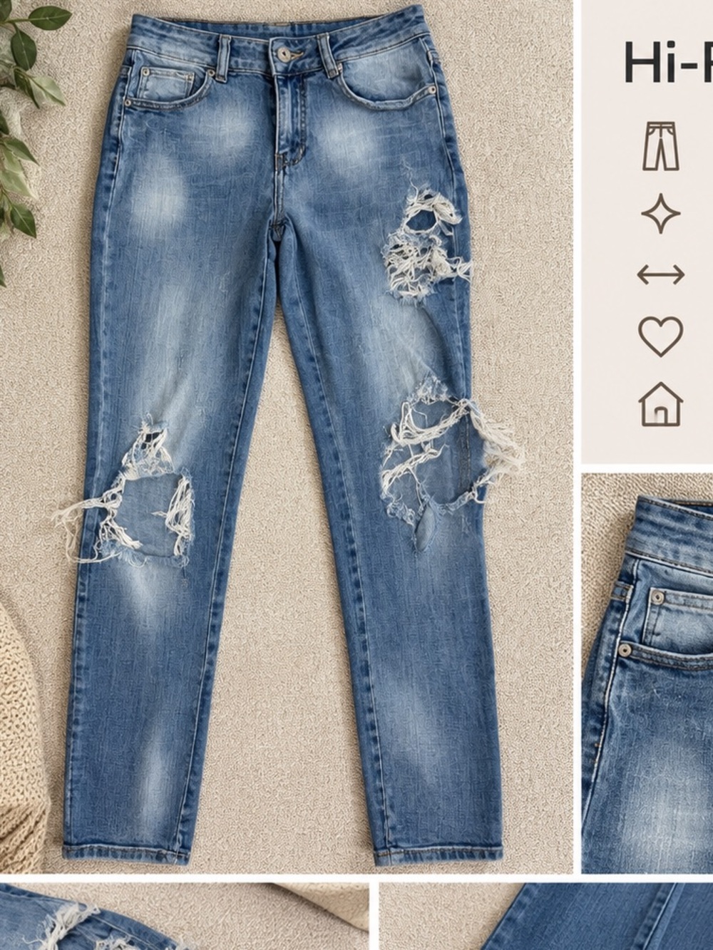 Distressed jeans